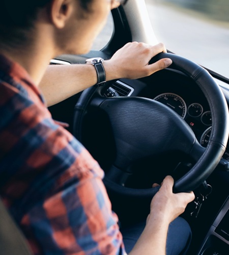 car driving down the road